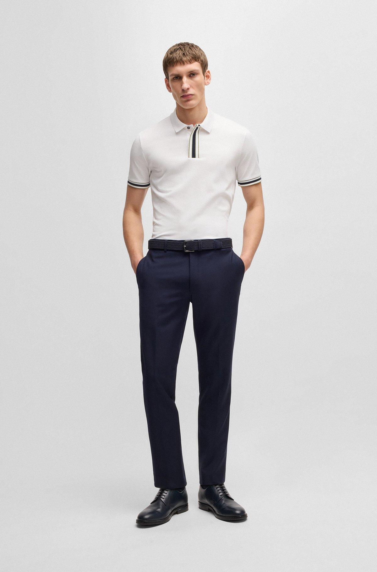 Interlock-cotton polo shirt with contrast tipping Product Image