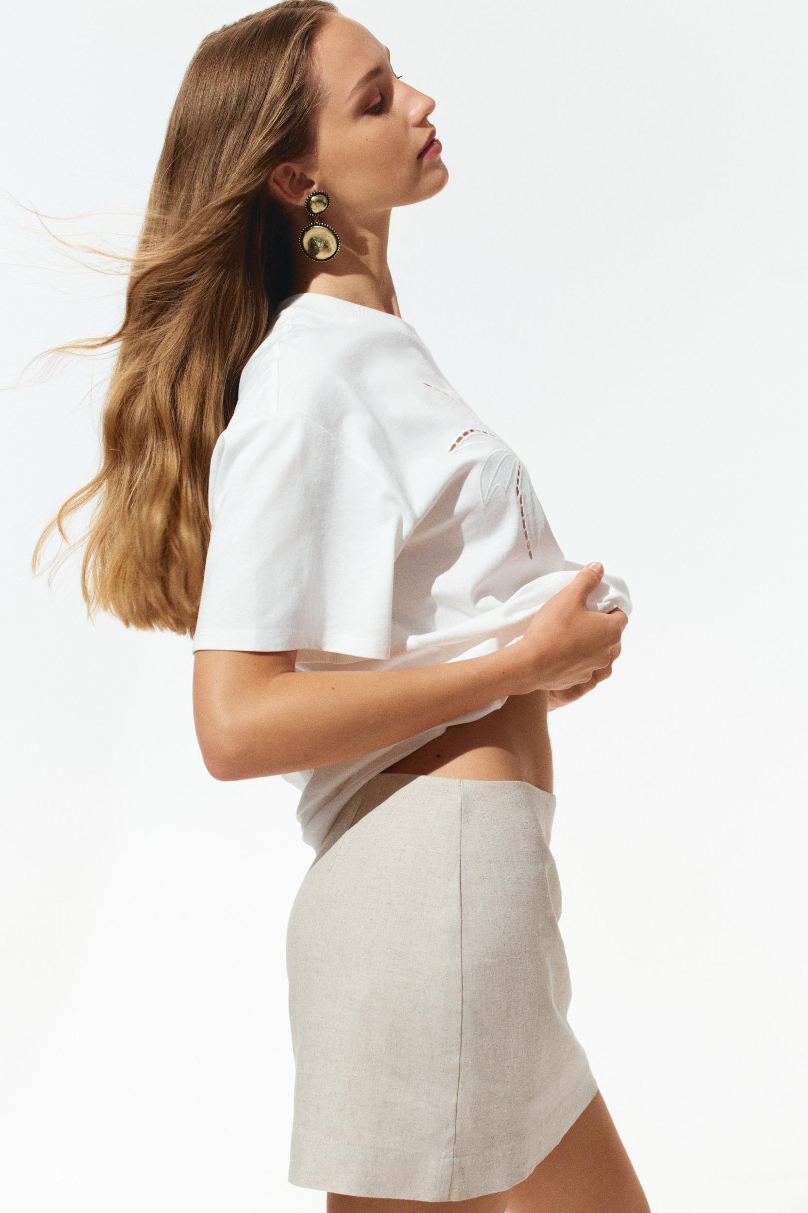 Linen-Blend Mini Skort Product Image