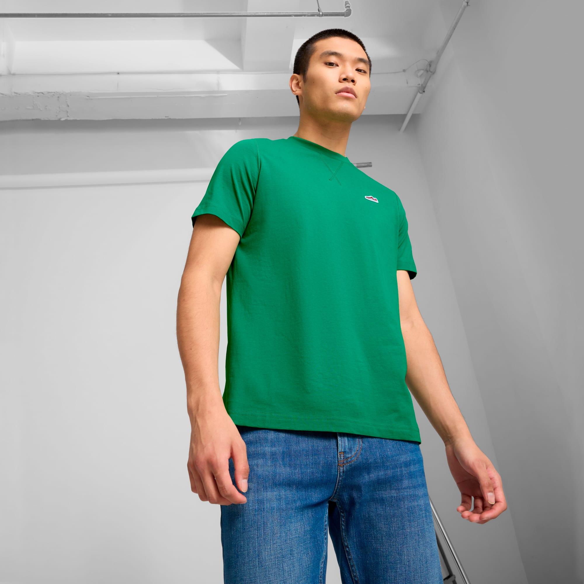 WARDROBE ESSENTIALS Suede Logo Men's Tee Product Image