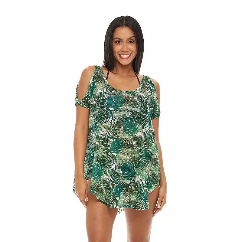 Women's Jordan Taylor Printed Cold Shoulder Tunic Swim Cover-Up,  Product Image