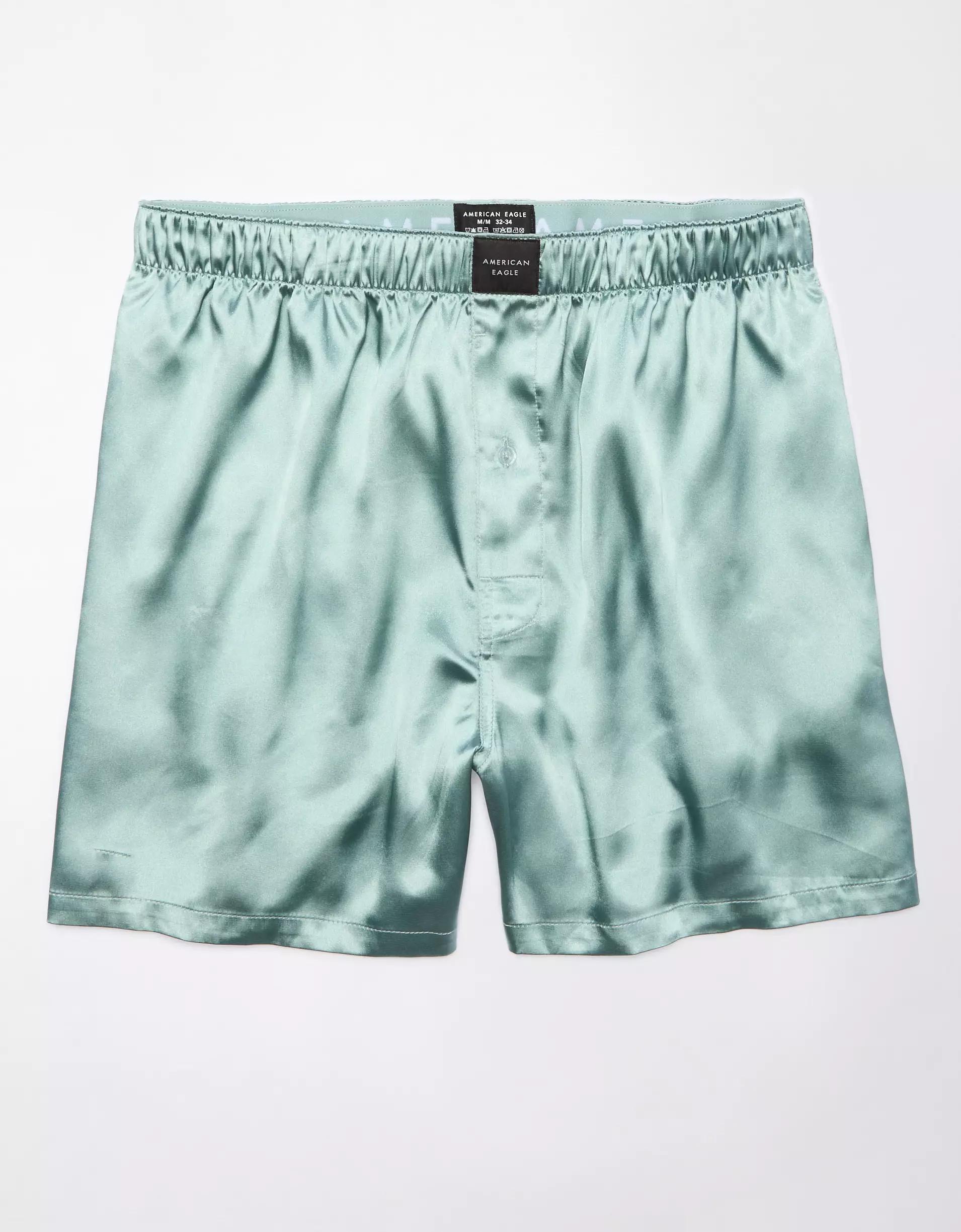 AEO Men's Solid Satin Pocket Boxer Short Product Image
