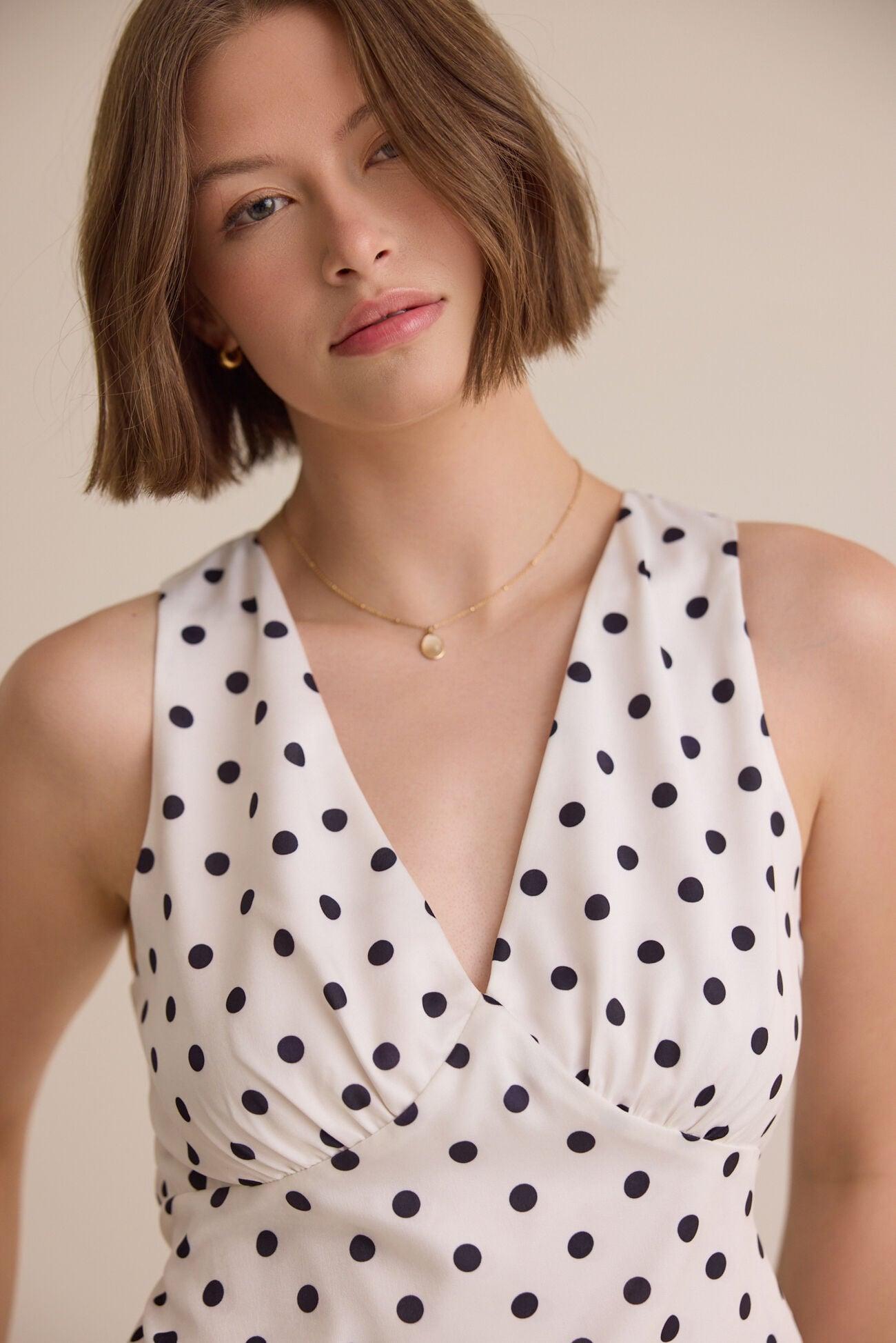 Brianna Dot Satin Tank Product Image