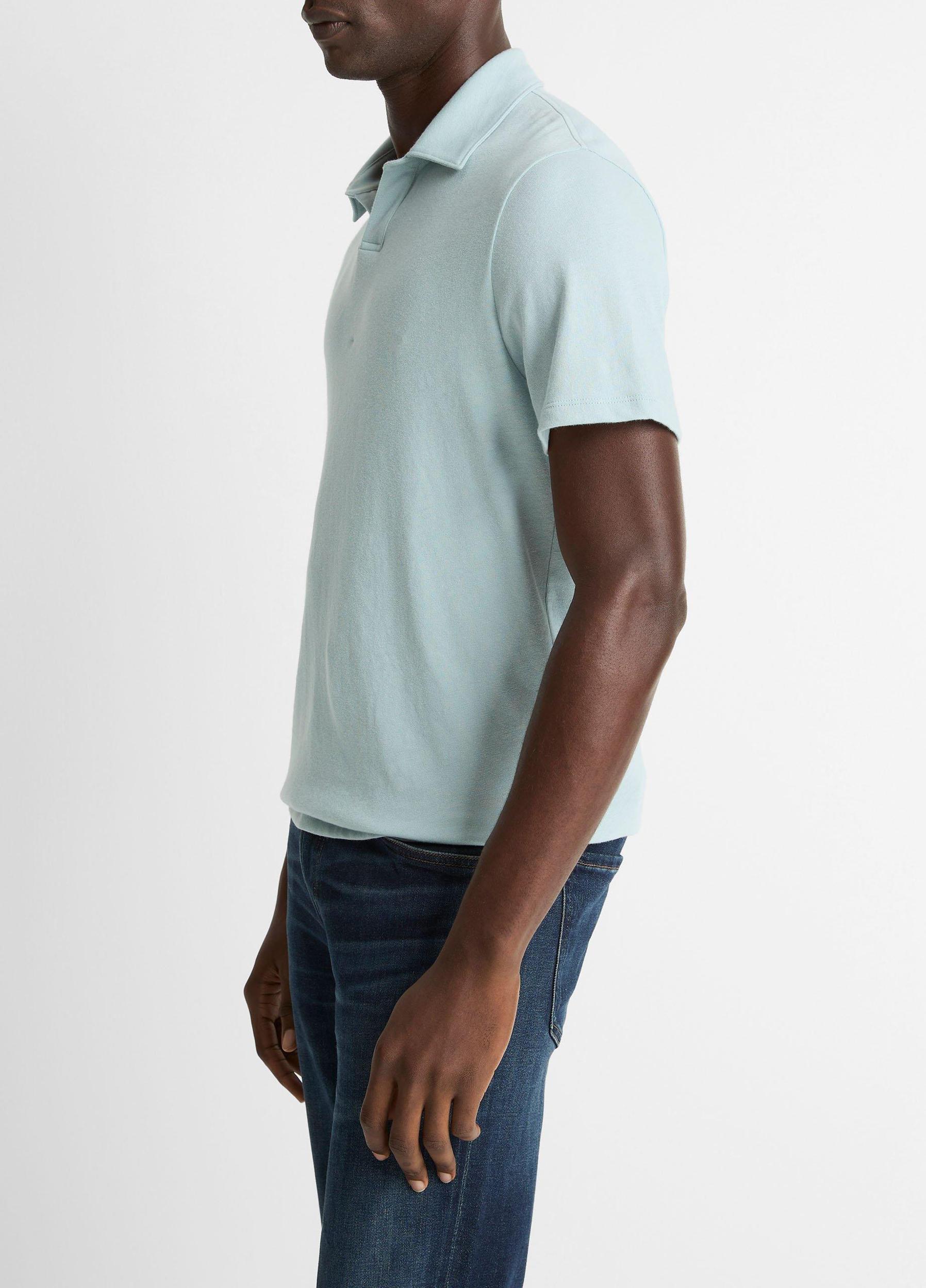 Cotton Johnny-Collar Polo Shirt Product Image