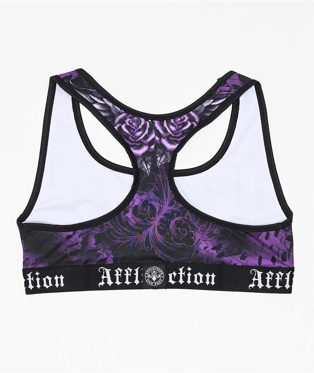 Affliction Carbon Purple Sports Bra Product Image