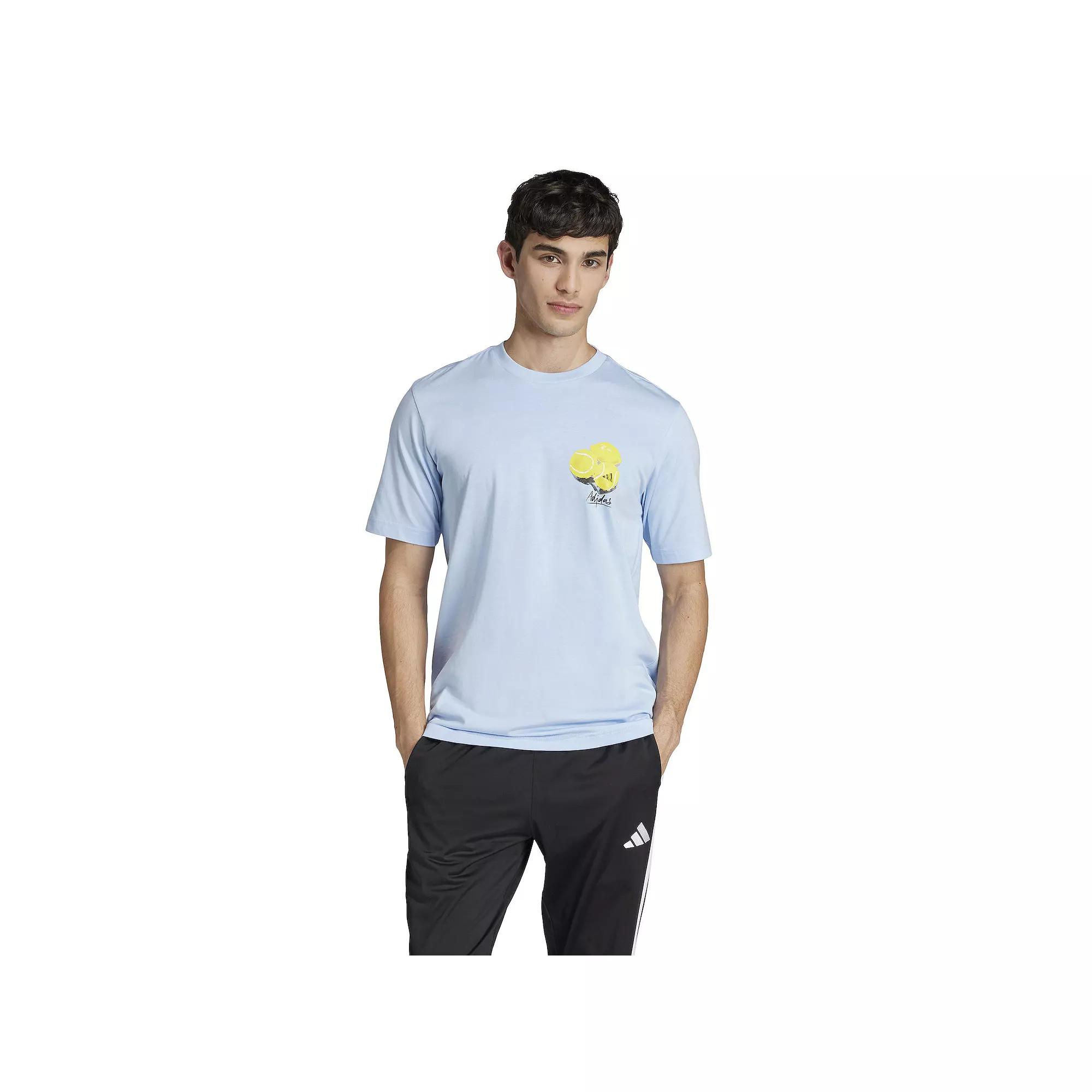 Men's adidas Lounge Still Life Lemons Sportswear Graphic Tee, Size: Large, Blue Product Image