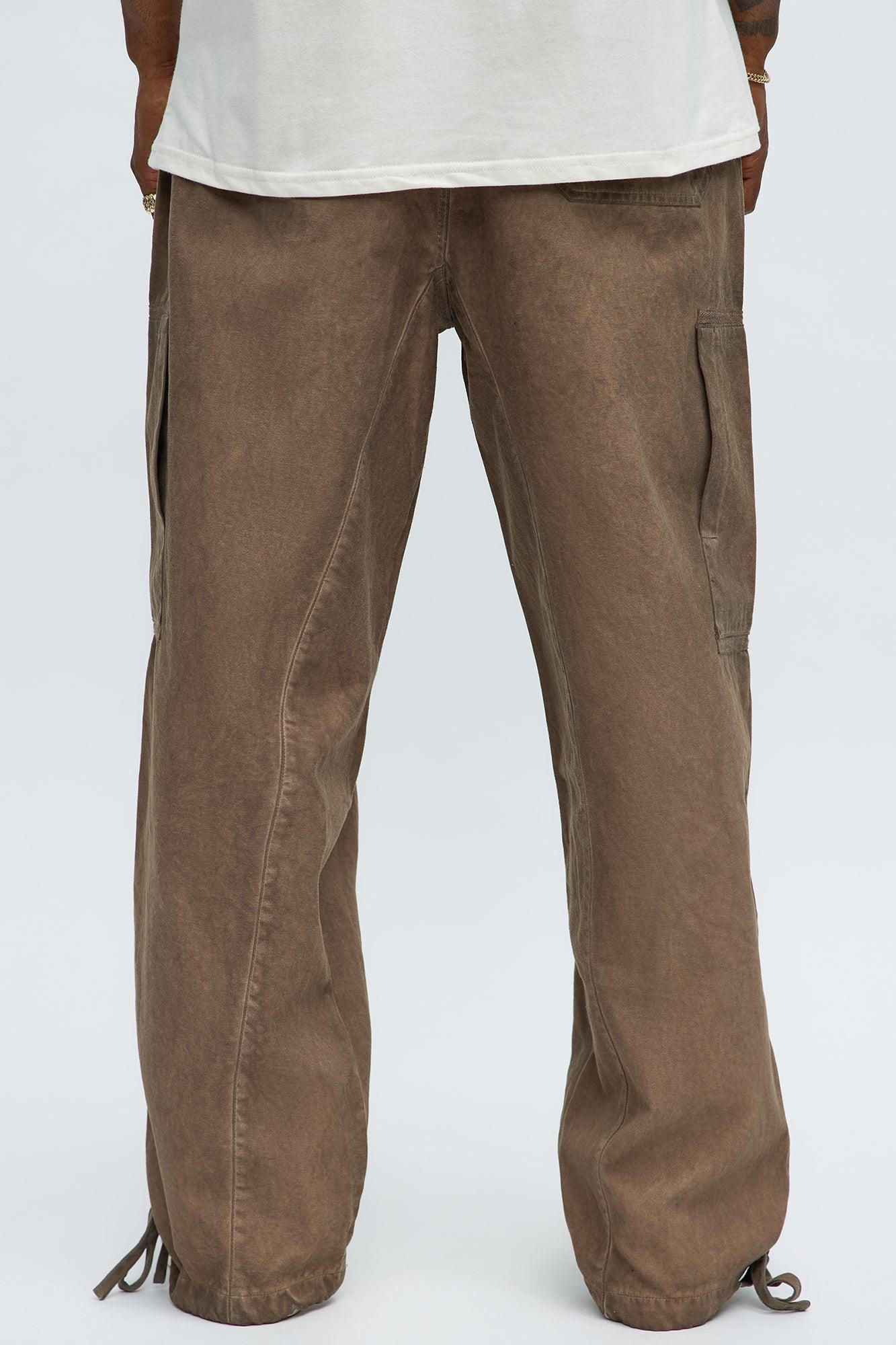 Baggy Got A Mission Dirty Distressing Pants - Brown Male Product Image