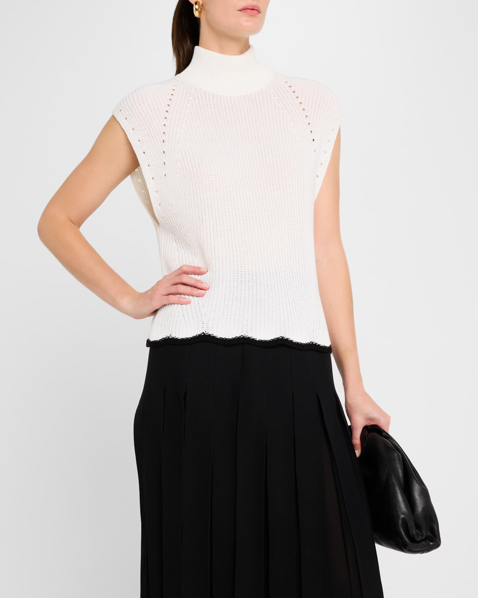 Scalloped Sleeveless Mock-Neck Tank Product Image