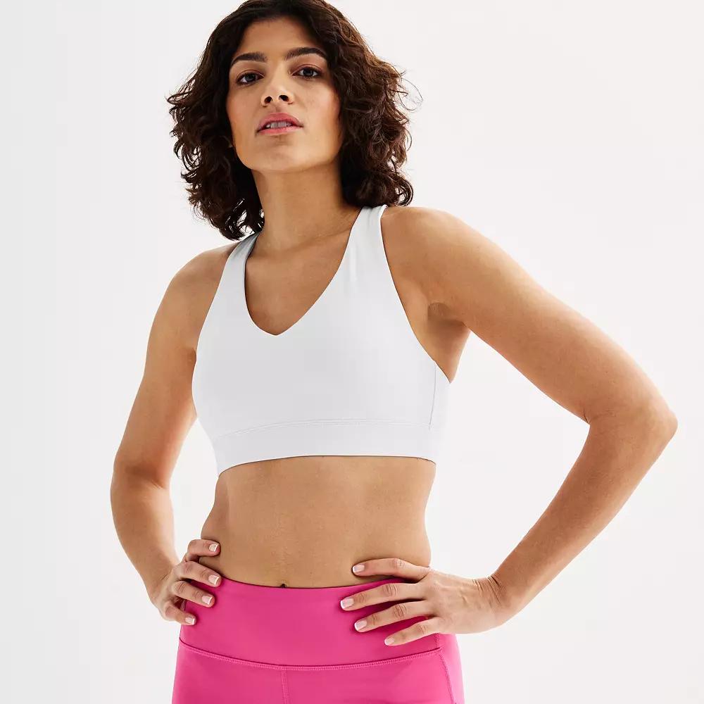 Tek Gear® Ultrastretch Medium-Impact V-Neck Sports Bra, Women's, Pink Layer Product Image