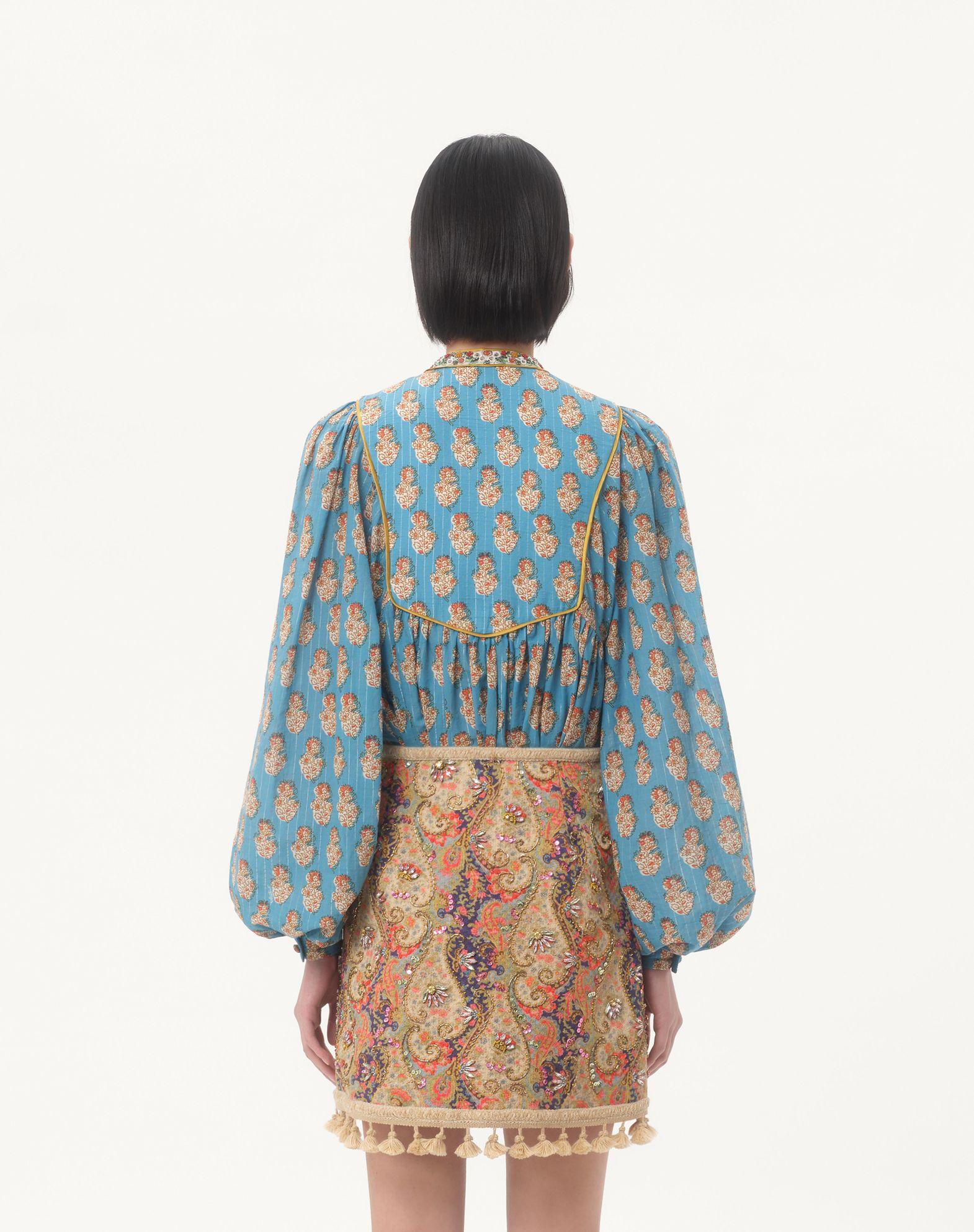 Cotton And Lurex Top With Embroidered Petales D'Amour Print Product Image