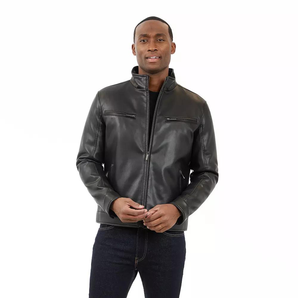 Men's London Fog Moto Faux Leather Jacket,  Product Image