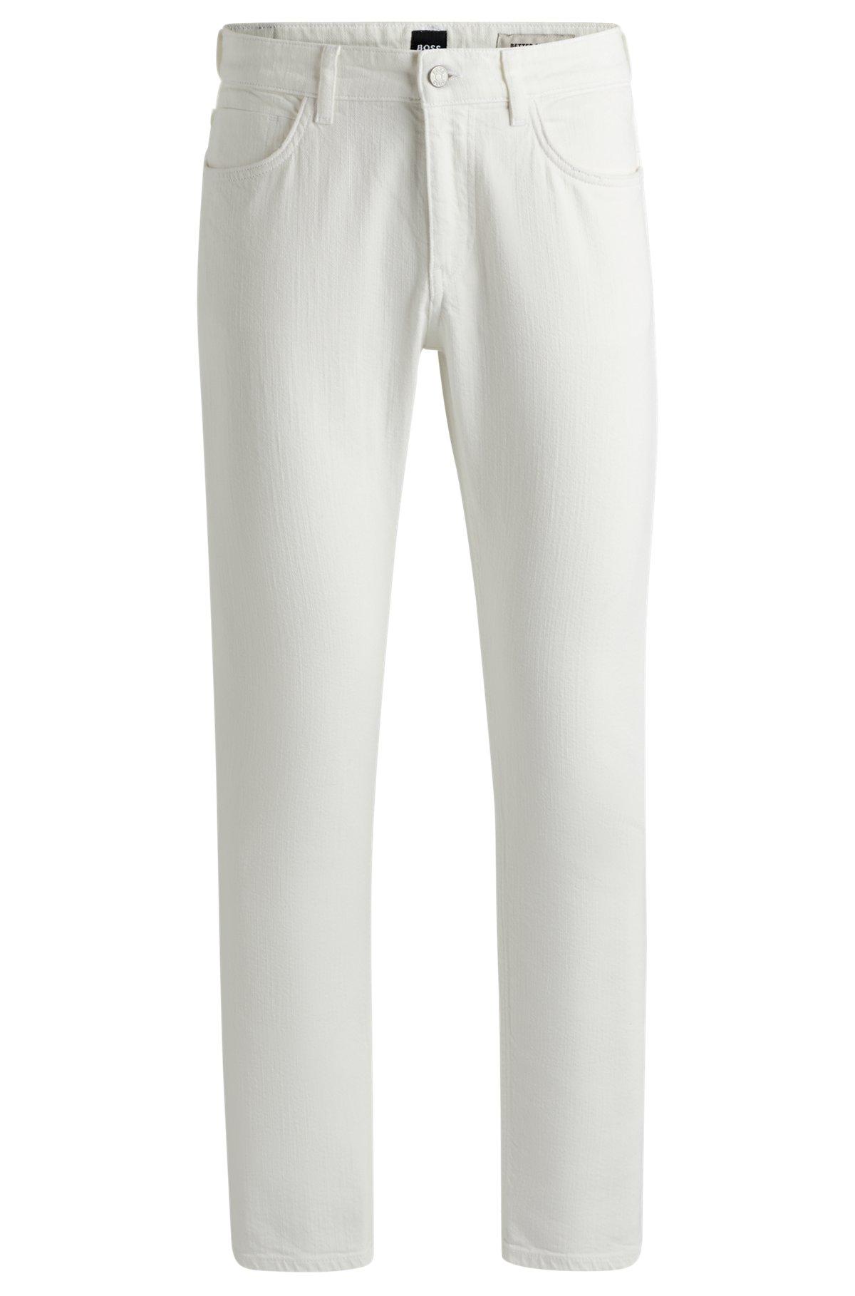 Slim-fit jeans in black mechanical-stretch denim Product Image