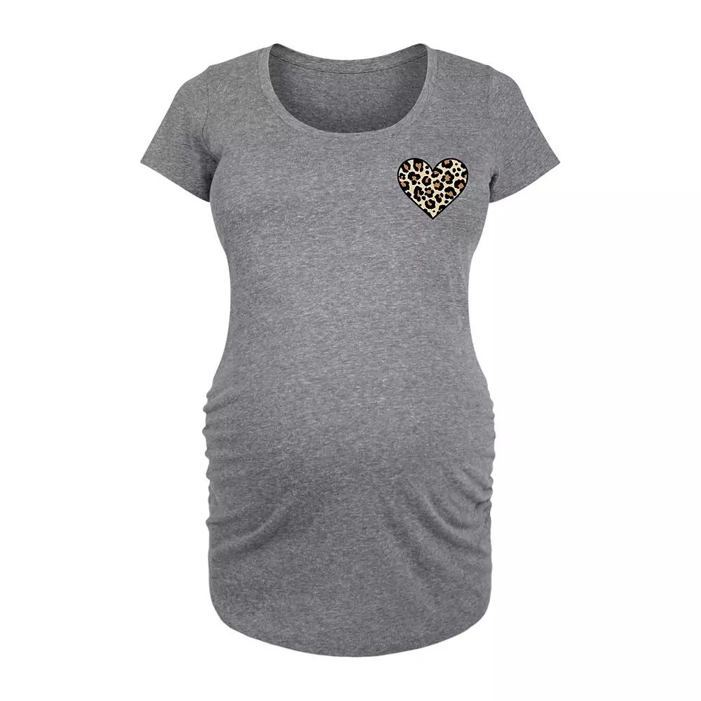 Maternity Leopard Heart Graphic Tee, Women's,  Product Image