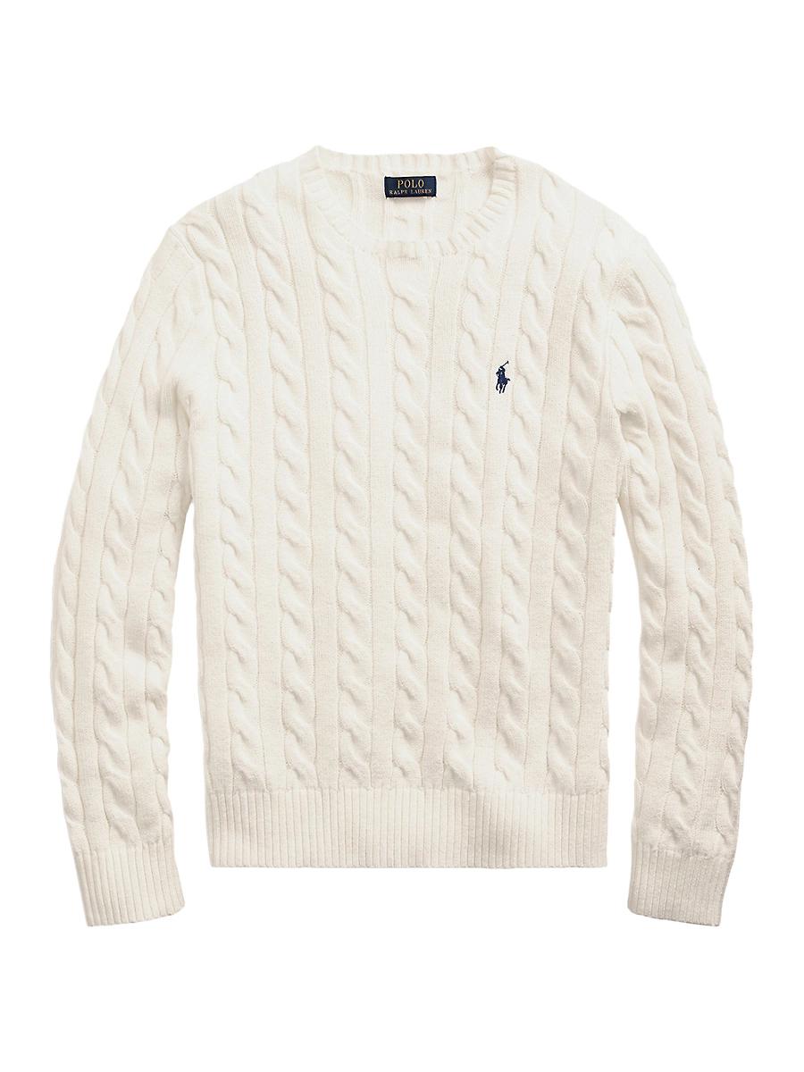 Mens Cable-Knit Cotton Sweater Product Image