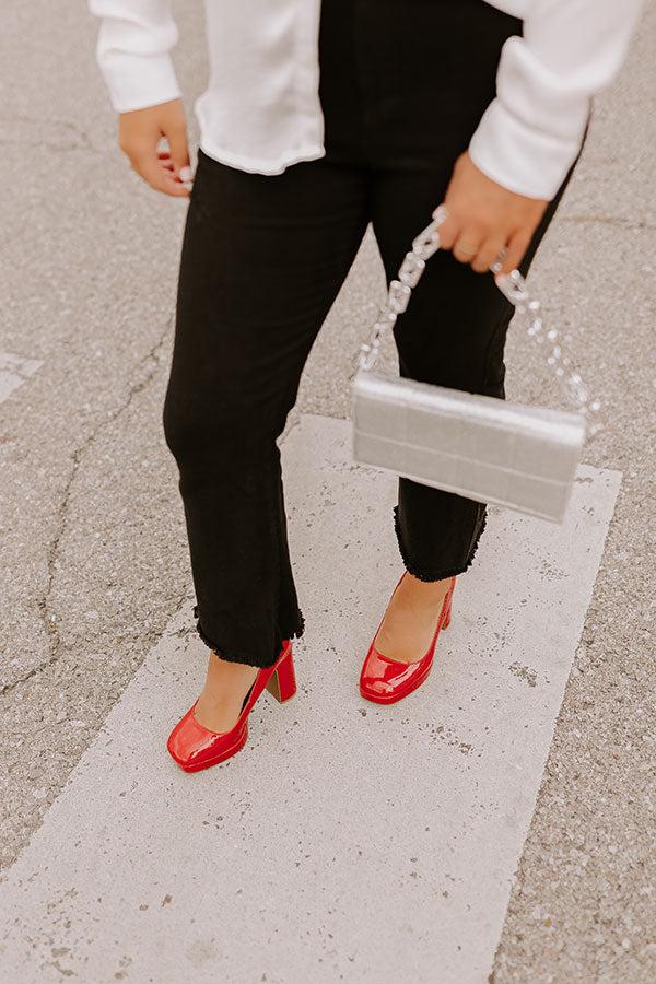 The Caroline Patent Heel in Red Product Image