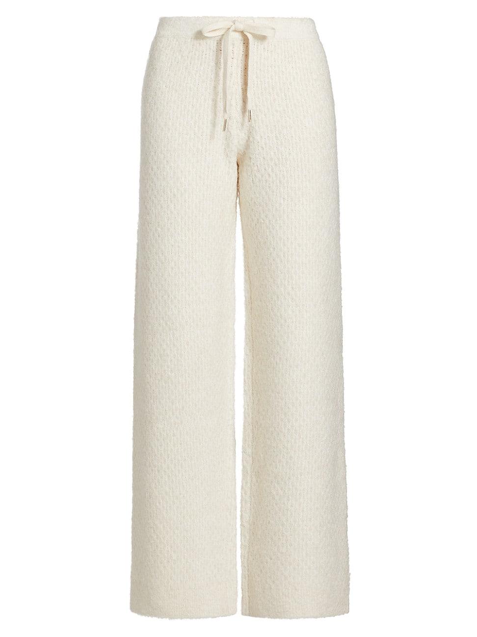 Womens Cable-Knit Drawstring Sweatpants Product Image