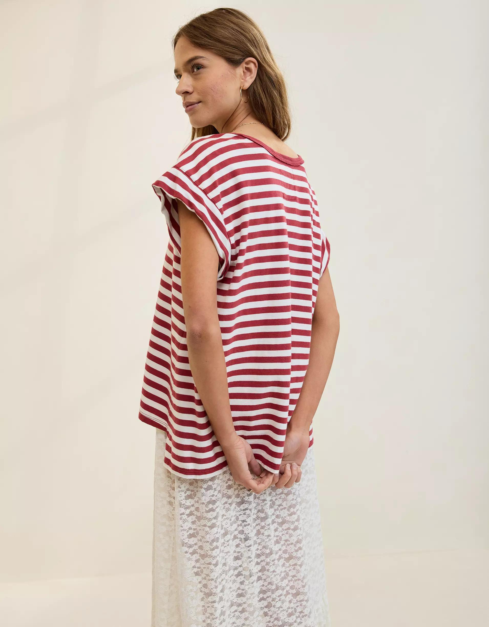 Aerie Summer Breeze Notch Neck T-Shirt Product Image