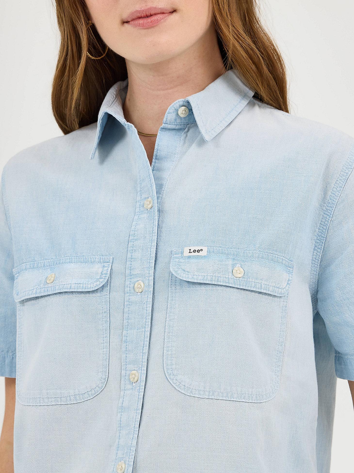 Women's Chambray Utility Button Down Shirt | Women's Tops & Tees | Lee® Product Image
