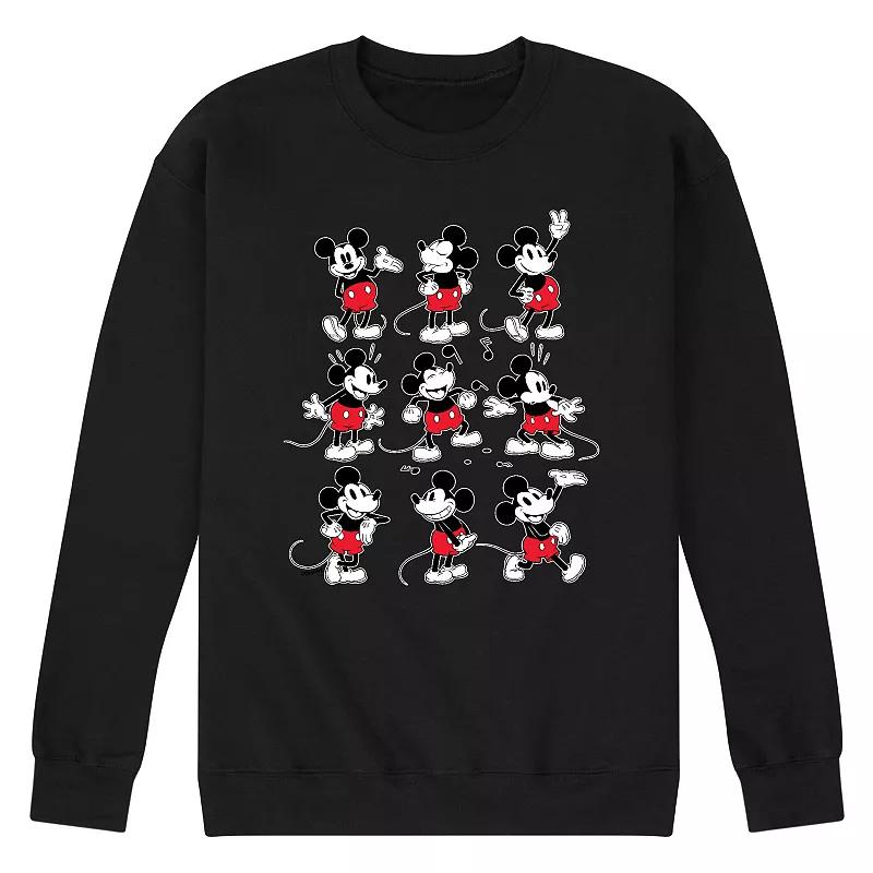 Disney's Mickey Mouse Poses Grid Men's Fleece Sweatshirt,  Product Image