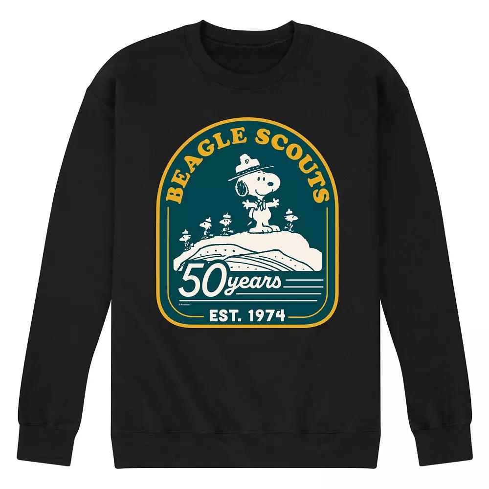 Men's Peanuts Beagle Scout Mountain Top Fleece Sweatshirt,  Product Image