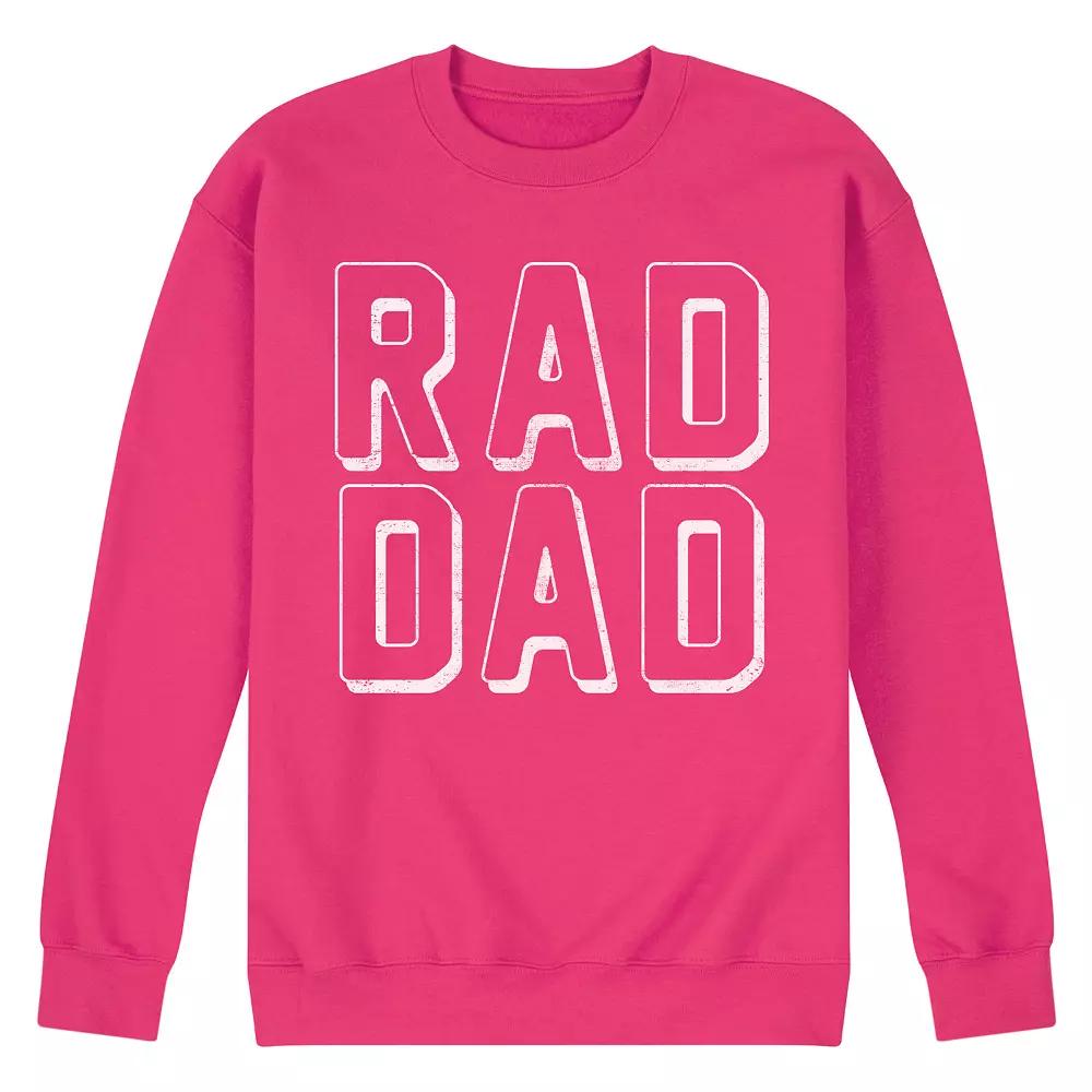 Mens Rad Dad Fleece Sweatshirt Pink Product Image