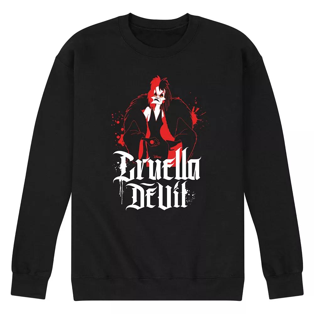 Disney Villains 101 Dalmatians Cruella Deville Men's Fleece Sweatshirt,  Product Image