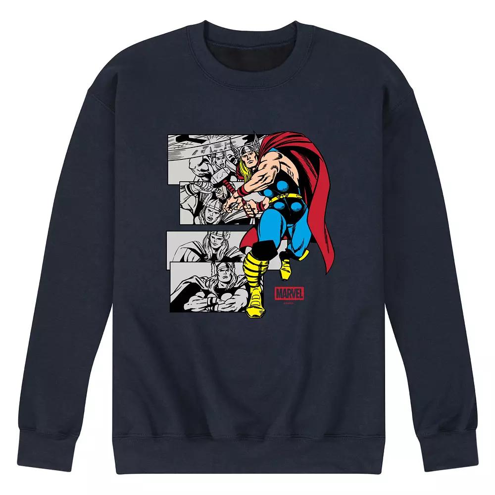 Men's Marvel Thor Comic Panels Crew Fleece Sweatshirt,  Product Image