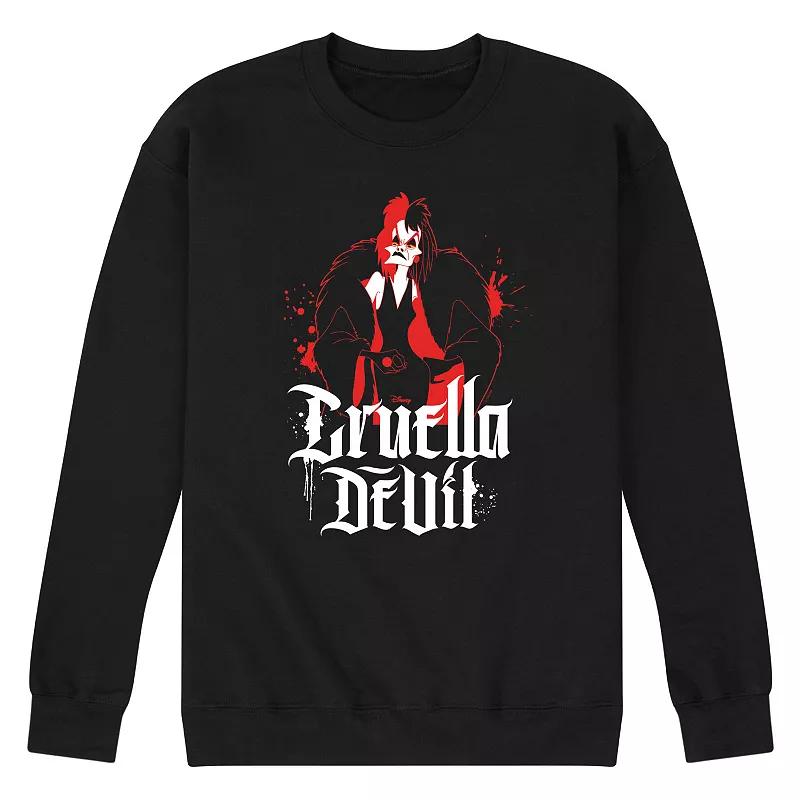 Disney Villains 101 Dalmatians Cruella Deville Men's Fleece Sweatshirt,  Product Image