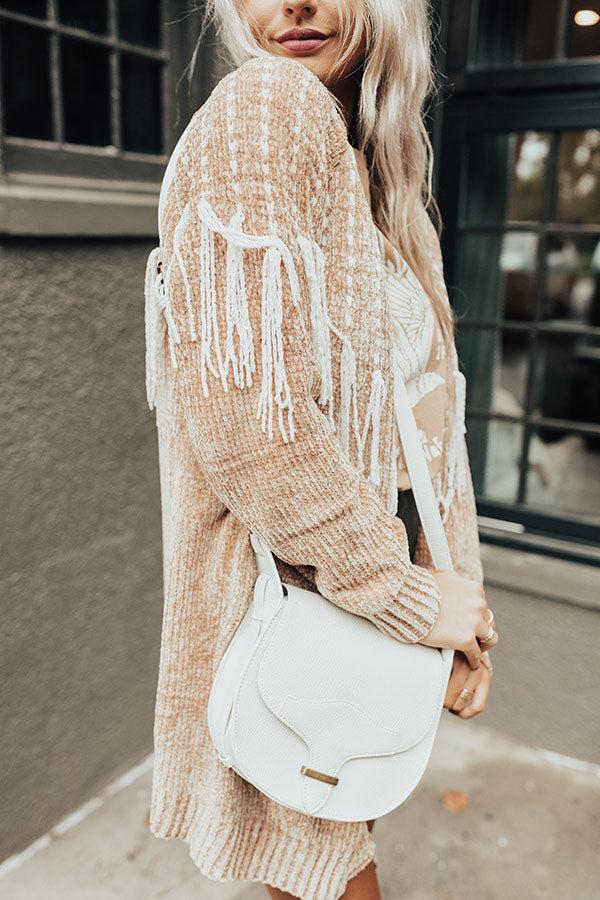 Stating Facts Faux Leather Crossbody In Ivory Product Image