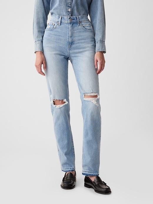 High Rise Cheeky Straight Jeans Product Image