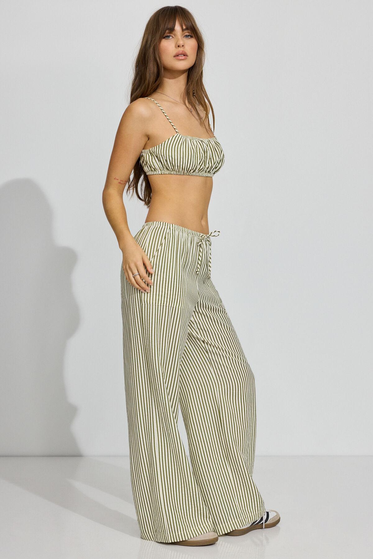 Striped Pull-On Pants Product Image