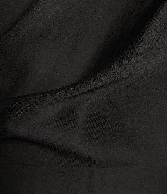 Alex Marie Camila Stretch Satin Asymmetrical One Shoulder Metal Loop Strap A-Line Maxi Dress Product Image