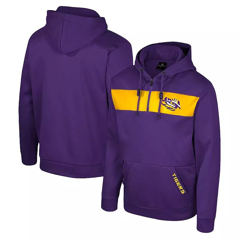 Men's Colosseum Purple LSU Tigers Quarter-Zip Hoodie,  Product Image