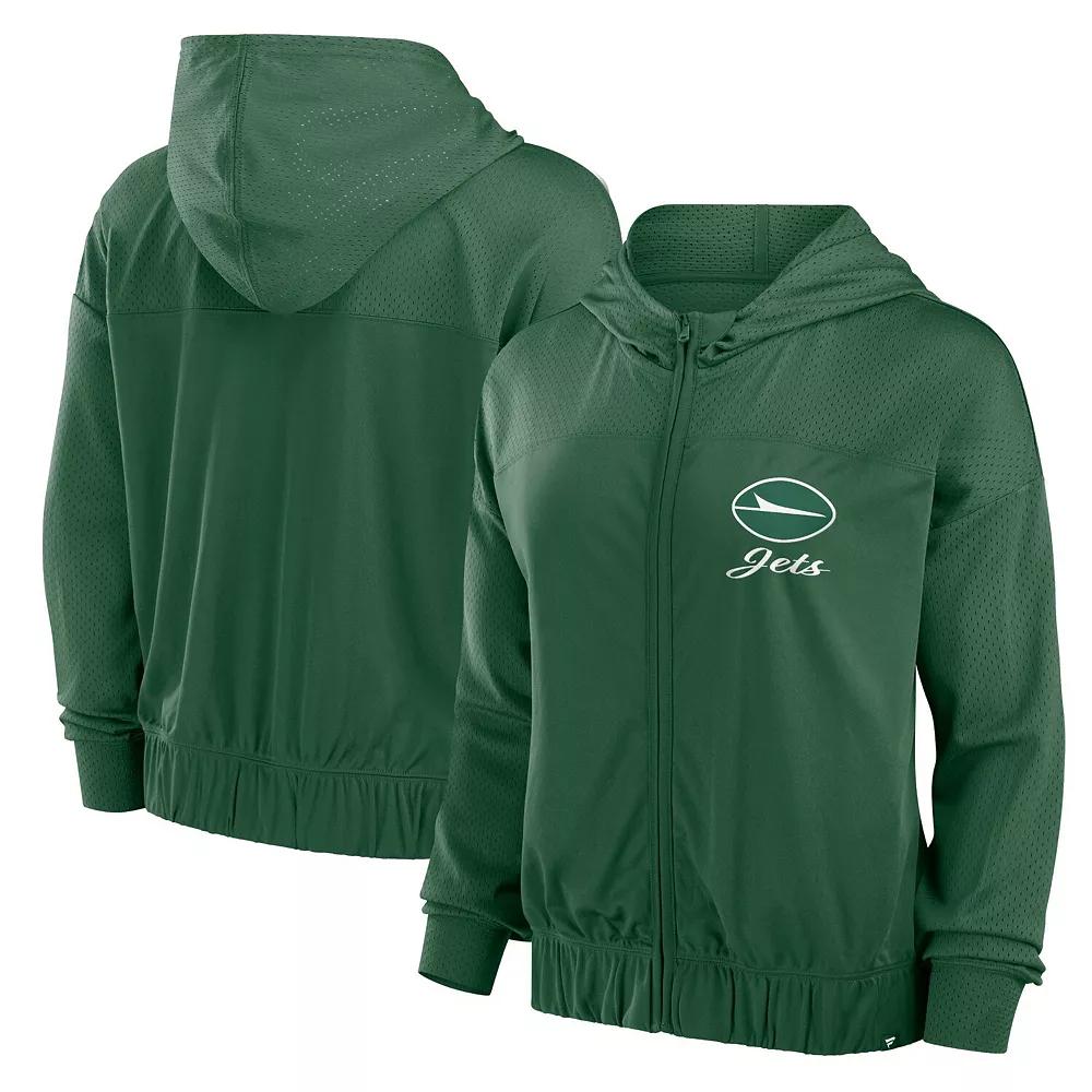 Women's Fanatics Green New York Jets Script Lock Full-Zip Hoodie,  Product Image