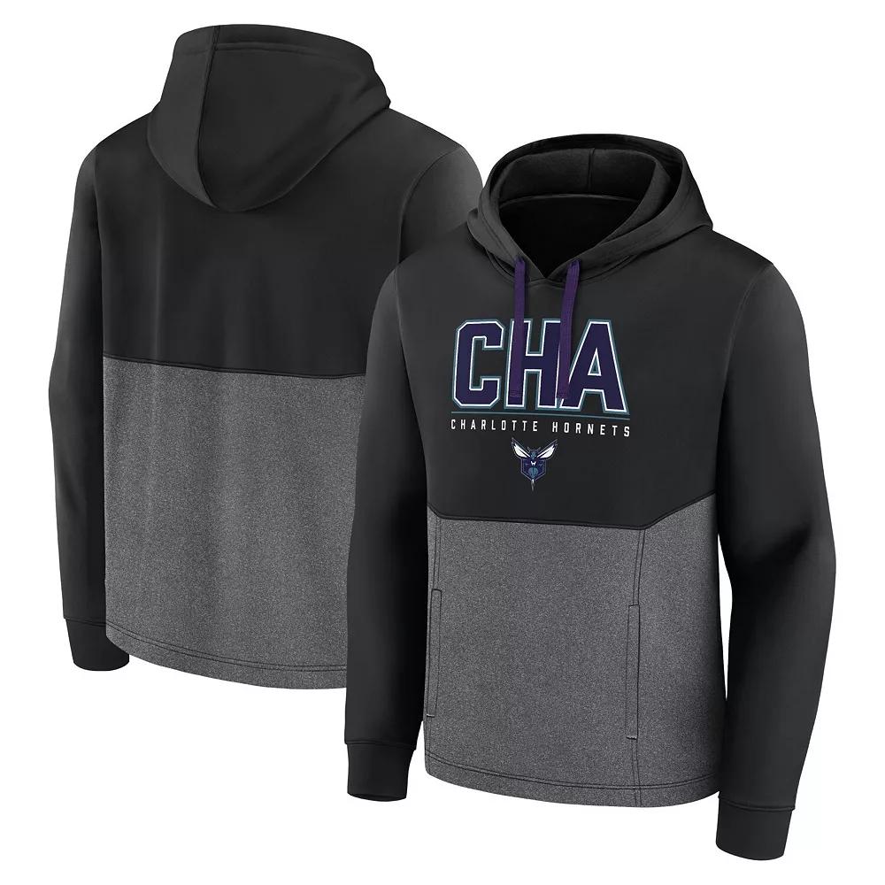 Men's Fanatics Branded Black Charlotte Hornets Successful Tri-Blend Pullover Hoodie,  Product Image