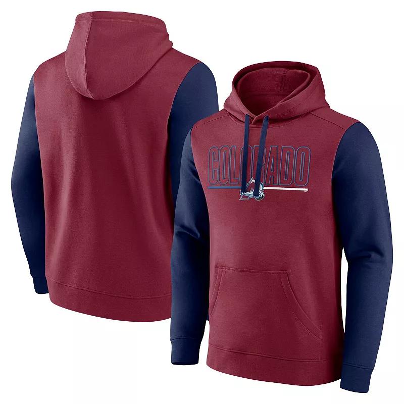 Men's Fanatics Royal/Red Buffalo Bills Outline Pullover Hoodie, Size: 5XL, Blue Product Image