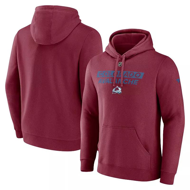 Men's Fanatics Burgundy Colorado Avalanche Authentic Pro Core Primary Fleece Pullover Hoodie,  Product Image