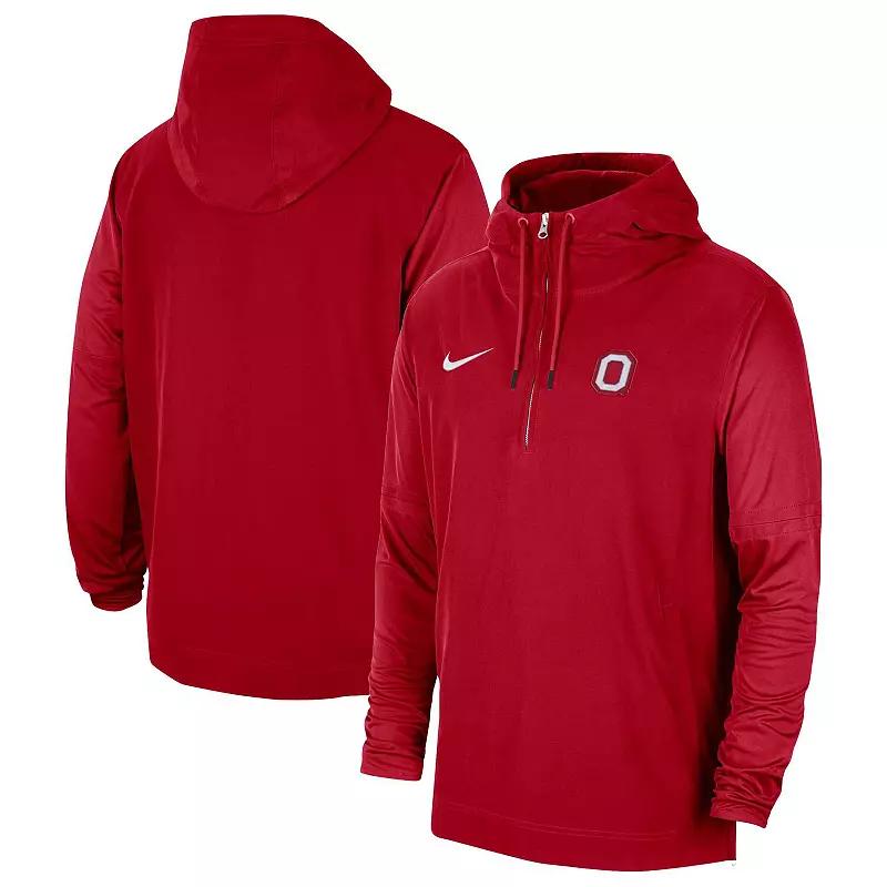 Men's Nike Scarlet Ohio State Buckeyes 2023 Sideline Player Quarter-Zip Hoodie Jacket,  Product Image