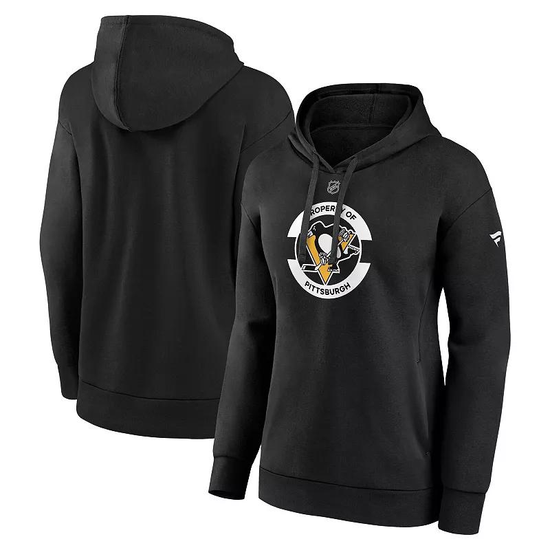 Women's Fanatics  Black Pittsburgh Penguins Authentic Pro Core Secondary Fleece Pullover Hoodie, Size: Medium Product Image