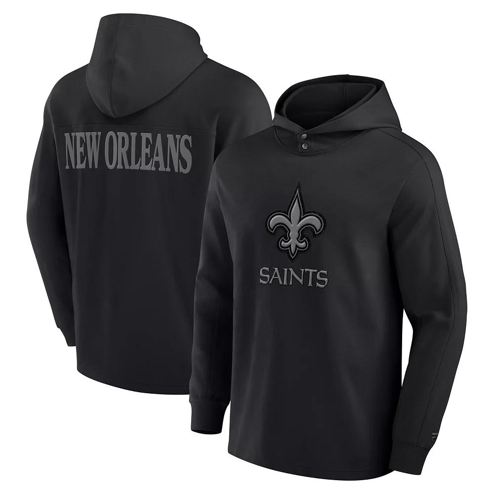 Men's Fanatics Black New Orleans Saints Elements Blaze Tri-Blend Long Sleeve Hoodie T-Shirt, Adult Unisex,  Product Image
