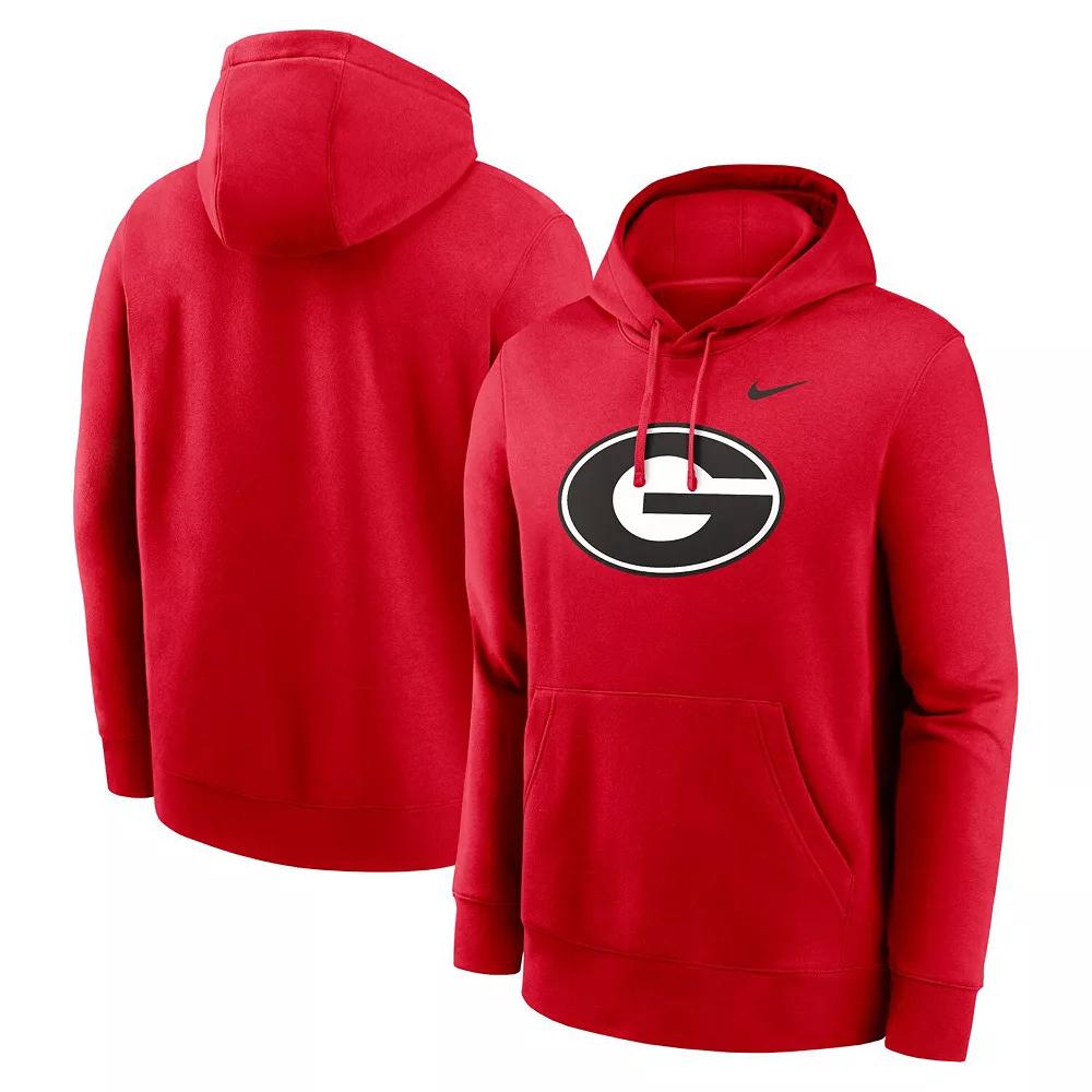 Men's Nike Red Georgia Bulldogs Primetime Evergreen Club Fleece Pullover Hoodie,  Product Image