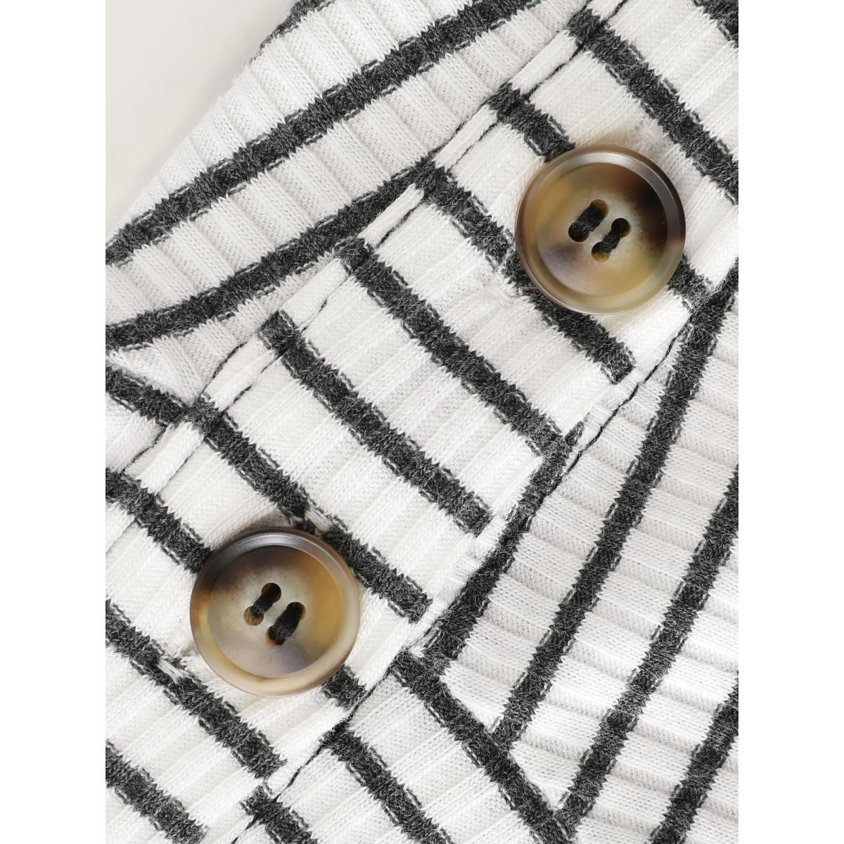 Plus Size Layered Keep it Casual Stripe Midi Dress Black Women Leisure Texture Turtleneck Extra Long Sleeve Curvy BloomChic 30/6X Product Image