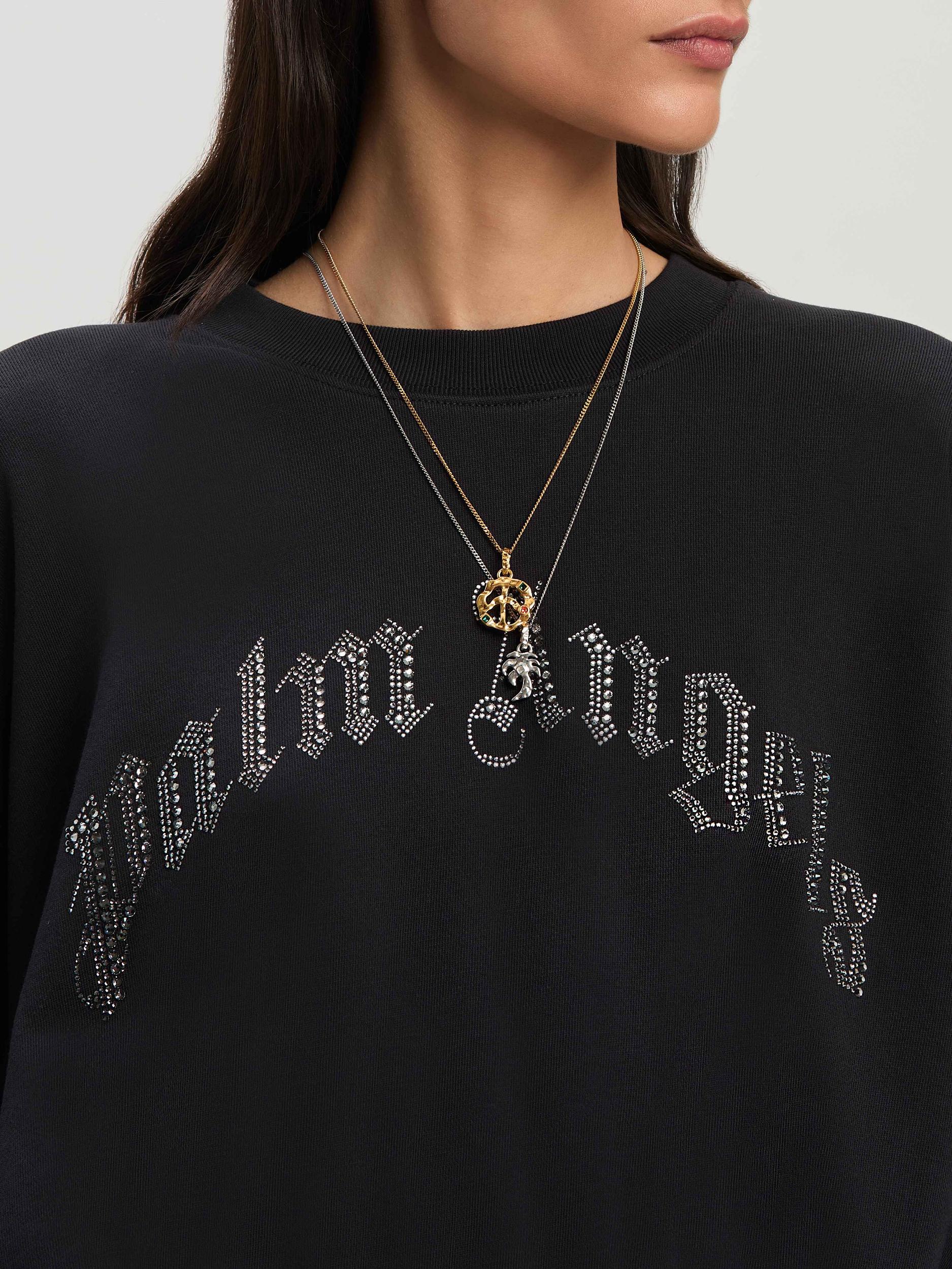 RHINESTONE CURVED LOGO D CREW BLACK - SI Product Image