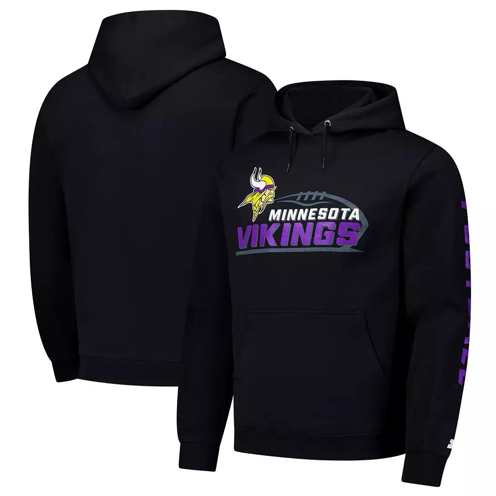Men's Starter Black Minnesota Vikings Vintage Pullover Hoodie,  Product Image
