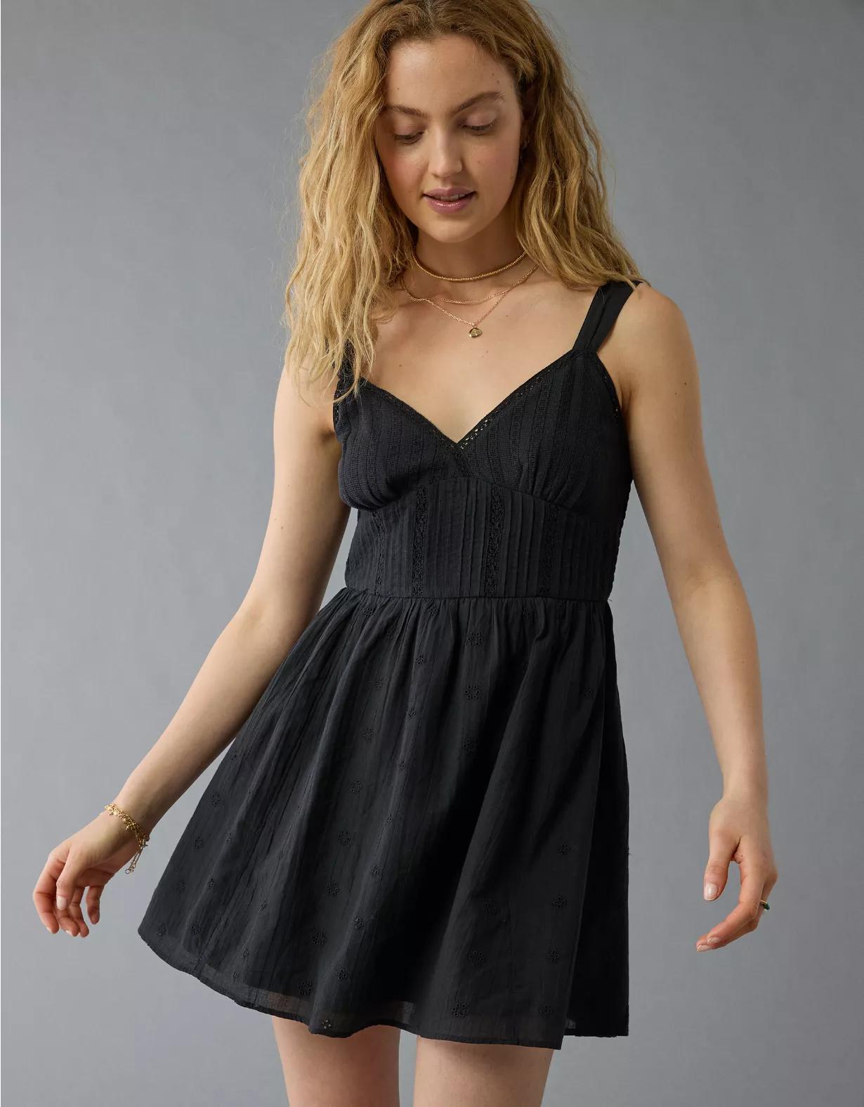 AE V-Neck Eyelet Mini Dress Product Image