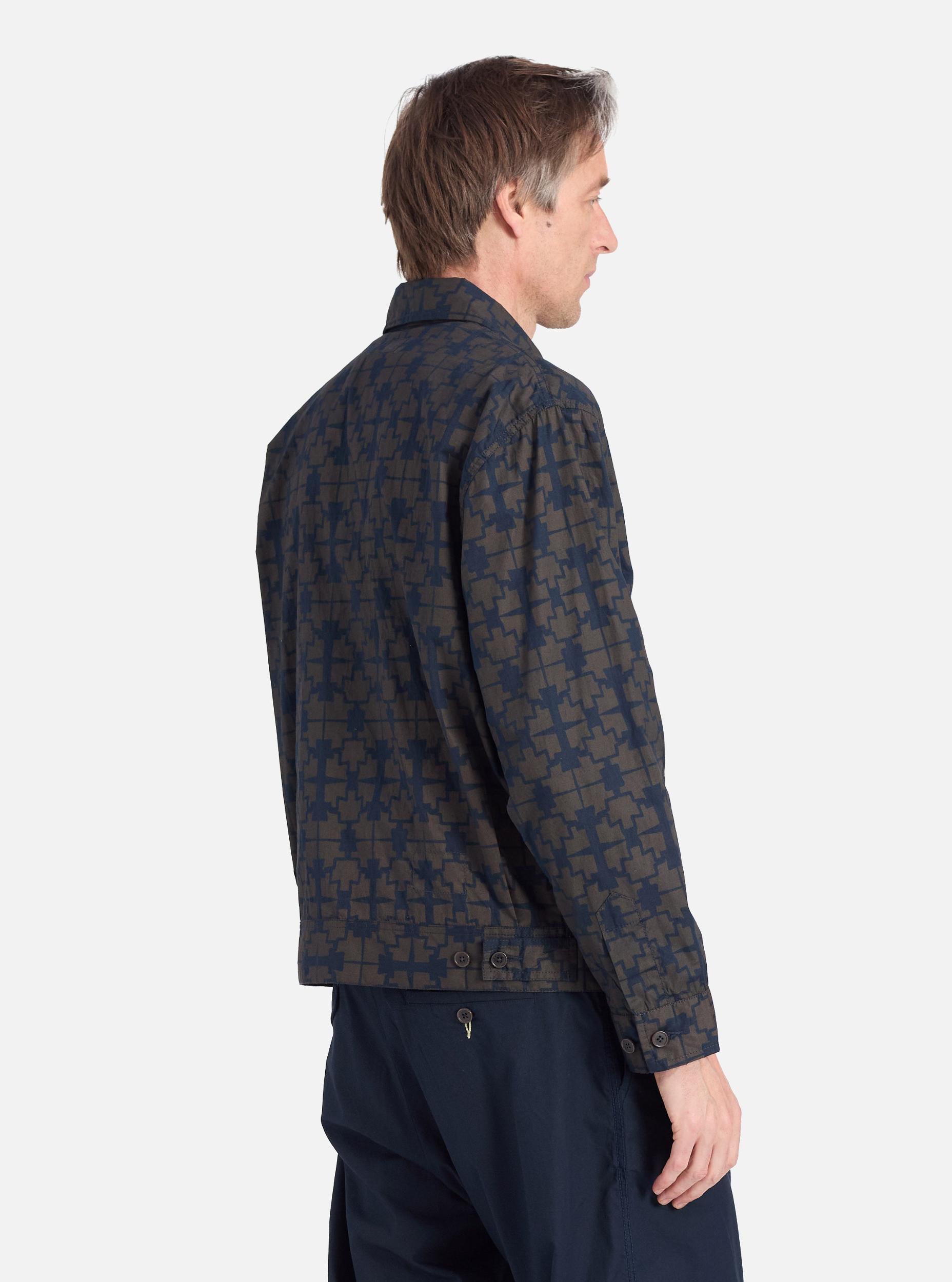 Universal Works Rose Bowl Jacket in Navy Mitla Print Cotton Product Image
