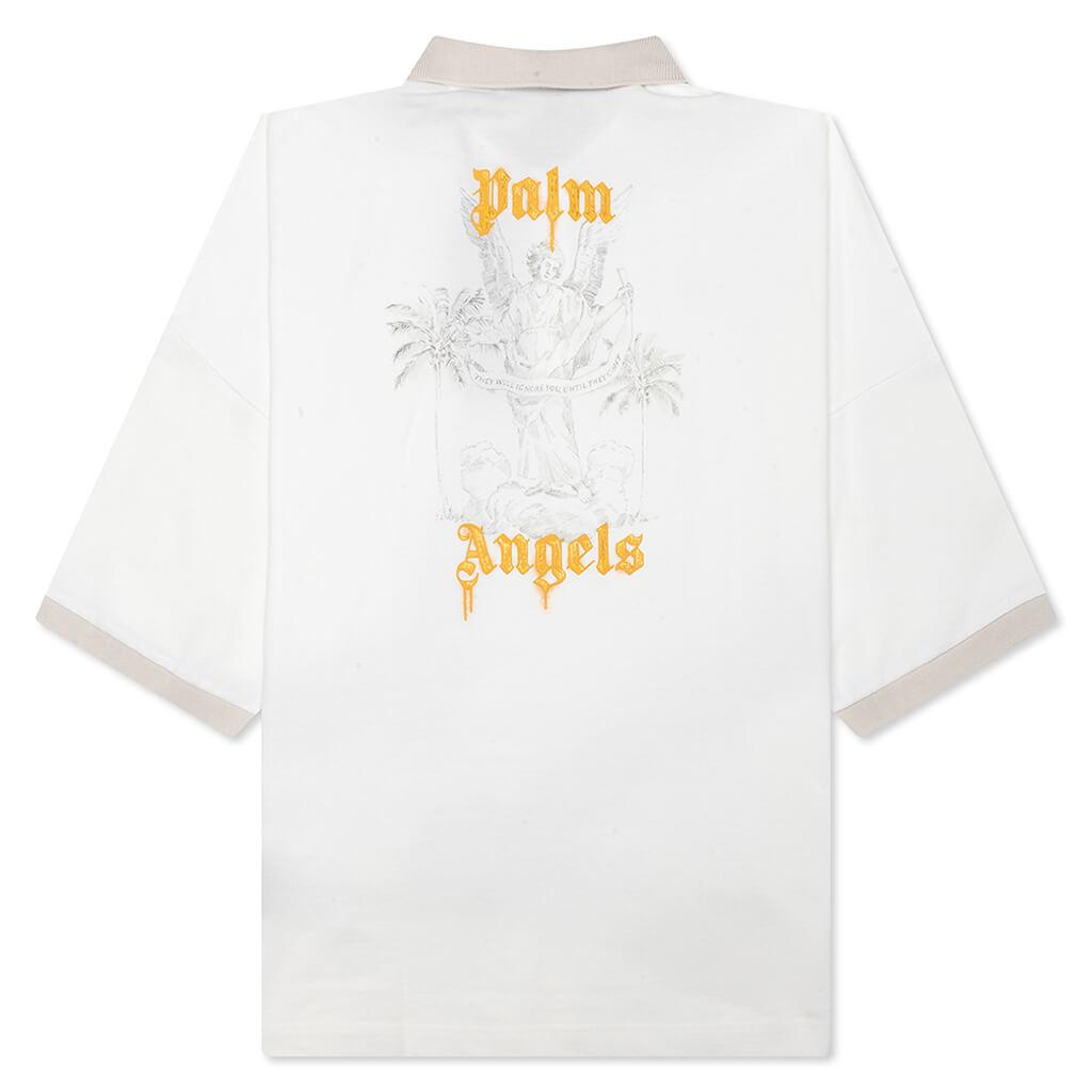 Angel Pencil Polo S/S - Off White/Light Orange Male Product Image