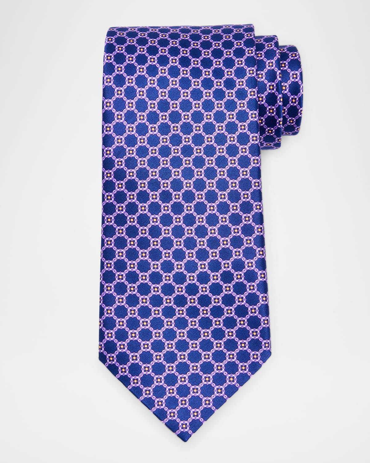 Mens Geometric Silk Tie Product Image