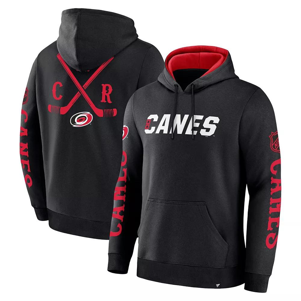 Men's Fanatics Black Carolina Hurricanes Big City Legacy Fleece Pullover Hoodie, Size: 3XL Product Image
