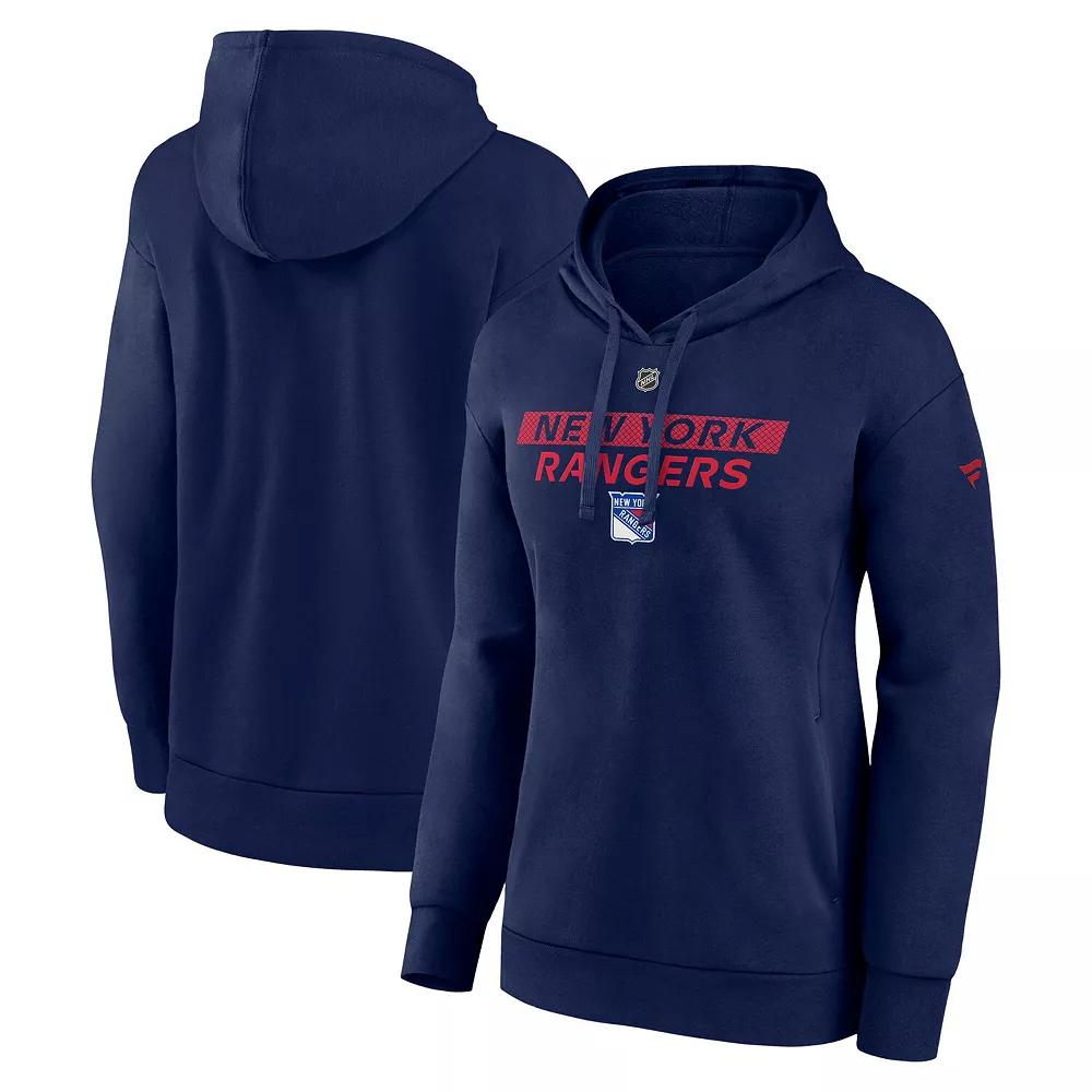 Women's Fanatics Navy New York Rangers Authentic Pro Core Primary Fleece Pullover Hoodie,  Product Image