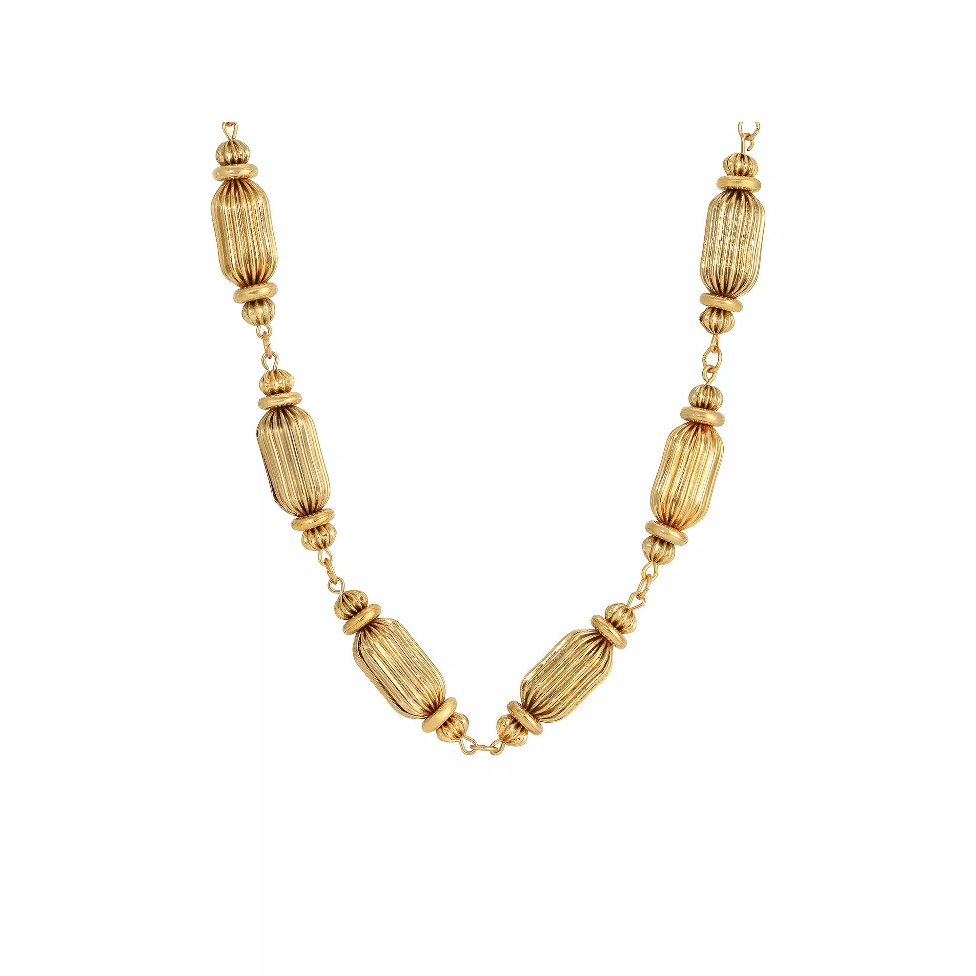 1928 Gold Tone Rondell Shaped Necklace, Womens, Yellow Product Image